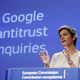 European Competition Commissioner Margrethe Vestager addresses a news conference at the EU Commission headquarters in Brussels April 15, 2015.